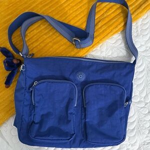 Kipling Royal Blue Crossbody Bag with Dual Front Pockets
